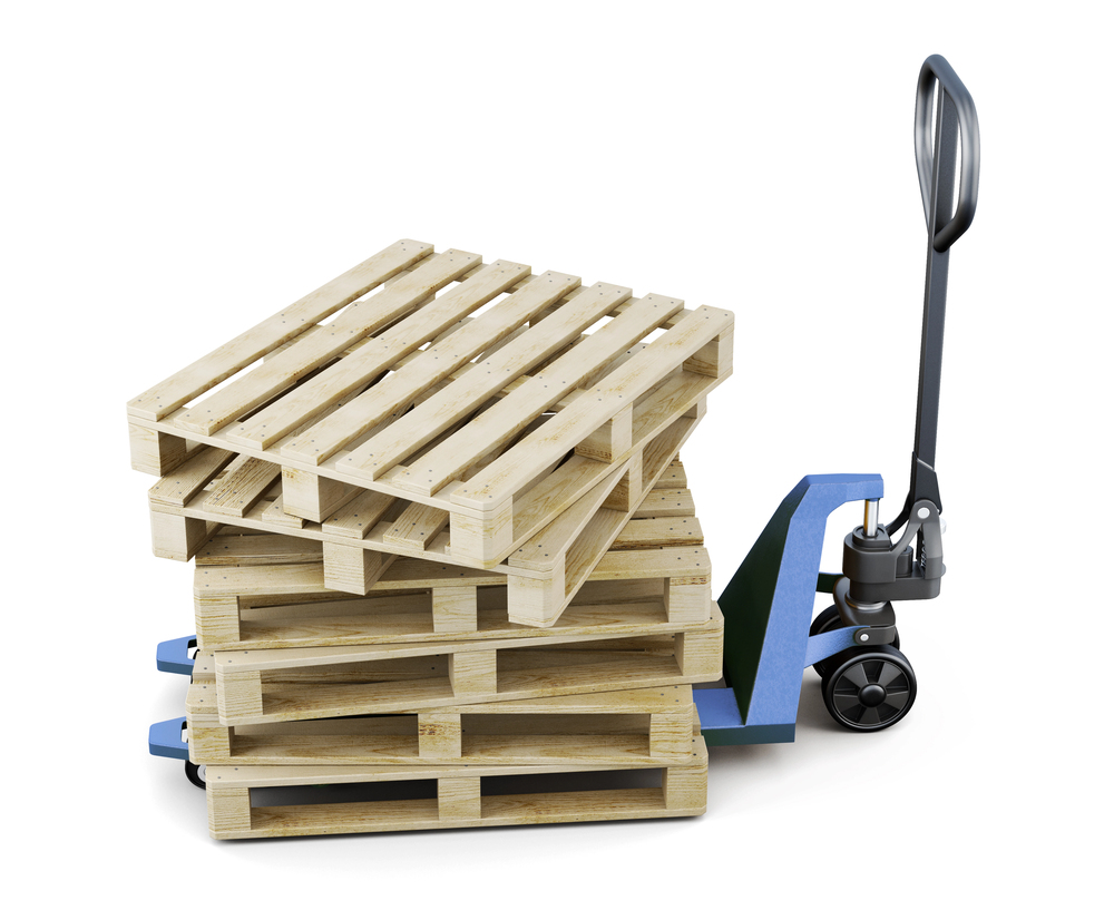 Pallet jack with pallets